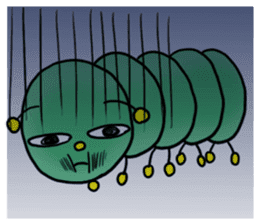 gross but pretty green caterpillars sticker #9223501