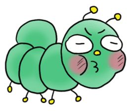 gross but pretty green caterpillars sticker #9223502