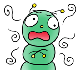 gross but pretty green caterpillars sticker #9223503