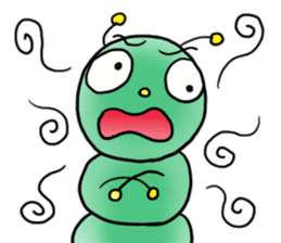gross but pretty green caterpillars sticker #9223503