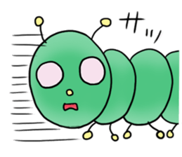 gross but pretty green caterpillars sticker #9223504