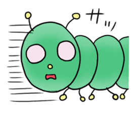 gross but pretty green caterpillars sticker #9223504