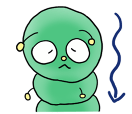 gross but pretty green caterpillars sticker #9223505