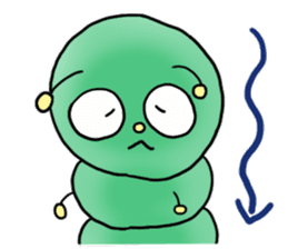 gross but pretty green caterpillars sticker #9223505