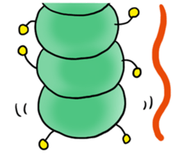 gross but pretty green caterpillars sticker #9223507