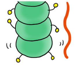 gross but pretty green caterpillars sticker #9223507