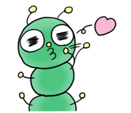 gross but pretty green caterpillars sticker #9223508