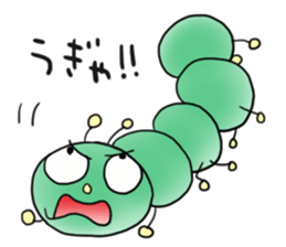 gross but pretty green caterpillars sticker #9223509