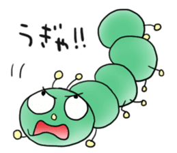 gross but pretty green caterpillars sticker #9223509
