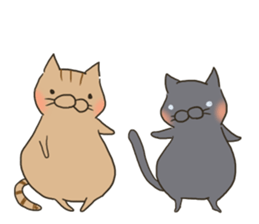 Brown cat & Black cat sticker #9224553