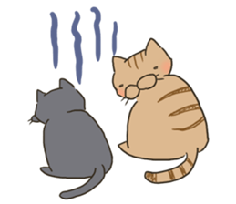 Brown cat & Black cat sticker #9224557