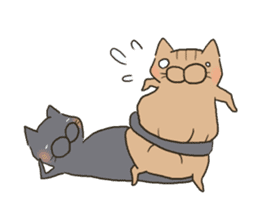 Brown cat & Black cat sticker #9224585