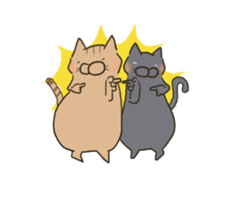 Brown cat & Black cat sticker #9224590