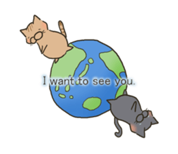 Brown cat & Black cat sticker #9224591