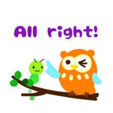 A colorful owl * sometimes Caterpillar sticker #9224676