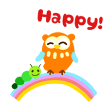 A colorful owl * sometimes Caterpillar sticker #9224693