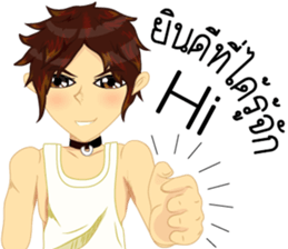 Cartoon Isan manV.Isan Eng language sticker #9224952