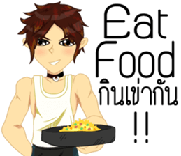 Cartoon Isan manV.Isan Eng language sticker #9224958