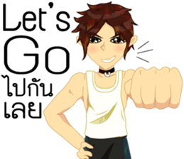 Cartoon Isan manV.Isan Eng language sticker #9224962