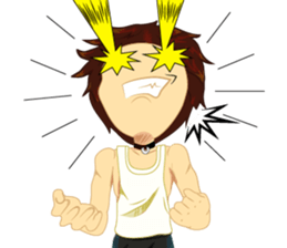 Cartoon Isan manV.Isan Eng language sticker #9224963