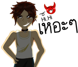 Cartoon Isan manV.Isan Eng language sticker #9224965