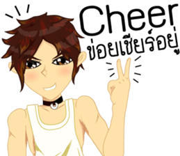 Cartoon Isan manV.Isan Eng language sticker #9224974