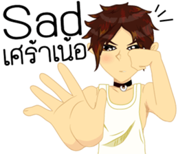 Cartoon Isan manV.Isan Eng language sticker #9224975