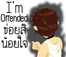 Cartoon Isan manV.Isan Eng language sticker #9224978