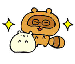 A raccoon dog and hamster sticker #9225798