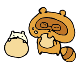 A raccoon dog and hamster sticker #9225802