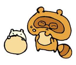 A raccoon dog and hamster sticker #9225802