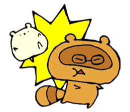 A raccoon dog and hamster sticker #9225810
