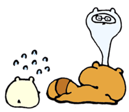 A raccoon dog and hamster sticker #9225811