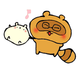 A raccoon dog and hamster sticker #9225820