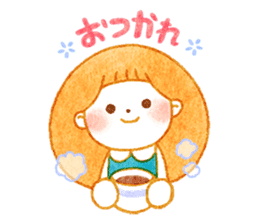 girl and old english sheepdog. sticker #9228314