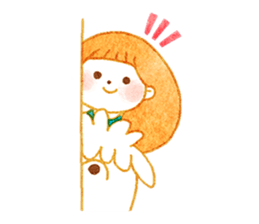 girl and old english sheepdog. sticker #9228322