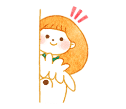 girl and old english sheepdog. sticker #9228322