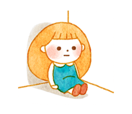 girl and old english sheepdog. sticker #9228343