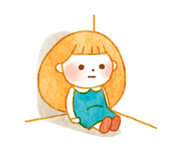 girl and old english sheepdog. sticker #9228343