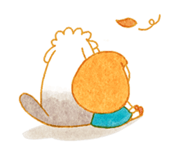 girl and old english sheepdog. sticker #9228344