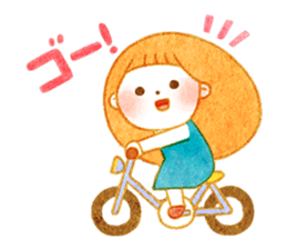 girl and old english sheepdog. sticker #9228349