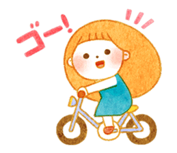 girl and old english sheepdog. sticker #9228349