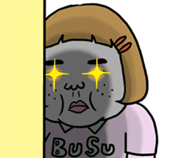 Ugly but charming woman4 sticker #9229859