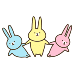 Rabbits in seven colours sticker #9230334