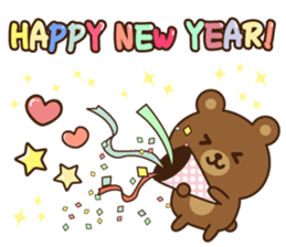 Winter&Happy new year bear 2017 sticker #9231976
