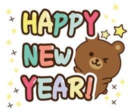 Winter&Happy new year bear 2017 sticker #9231977