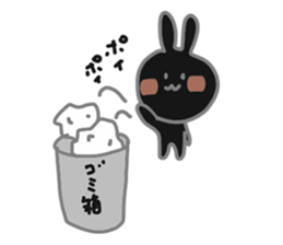 Black rabbit Usakuro sticker #9234271