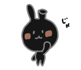 Black rabbit Usakuro sticker #9234295