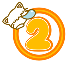 White cat and a Happy New Year 2016 sticker #9234630