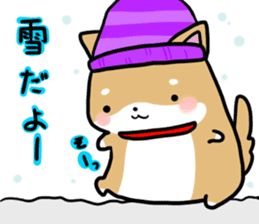 shiitan japsnese midget shiba in winter sticker #9236050